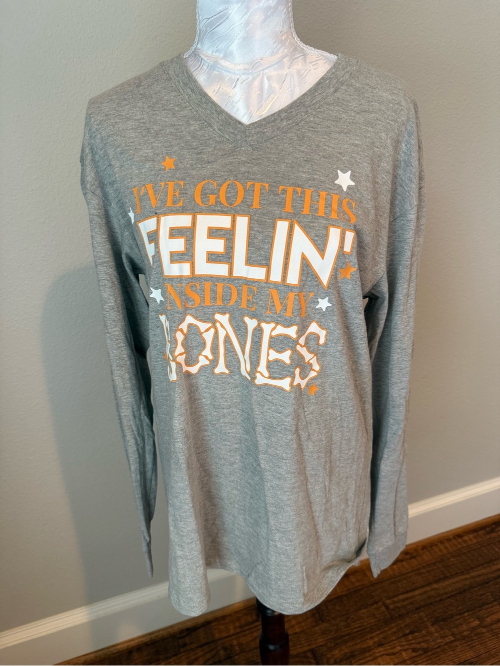 Jadelynn Brooke Gray Long-Sleeve Halloween Graphic Tee